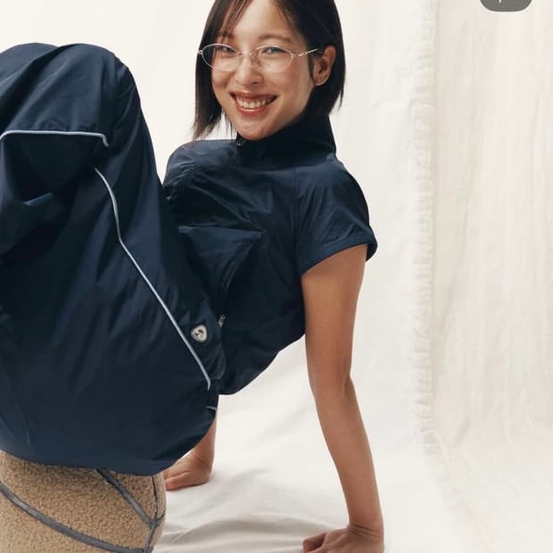 suu 코이세이오 퍼커링 윈드브레이커 navy