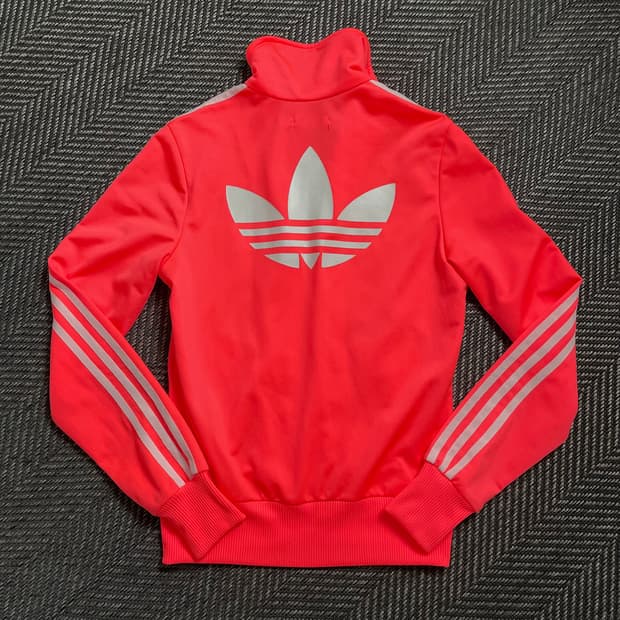 아디다스 우먼스 파이어버드 빅로고 네온 핑크 트랙탑 져지o 4557