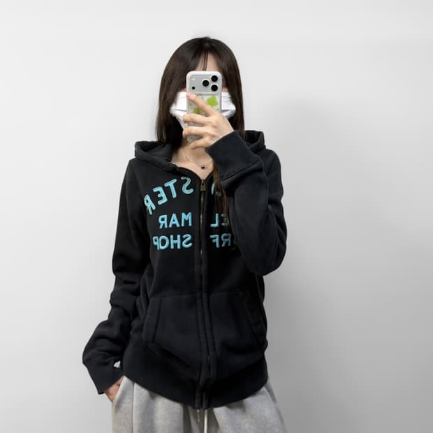 홀리스터 아치 로고 후드집업 네이비 소라