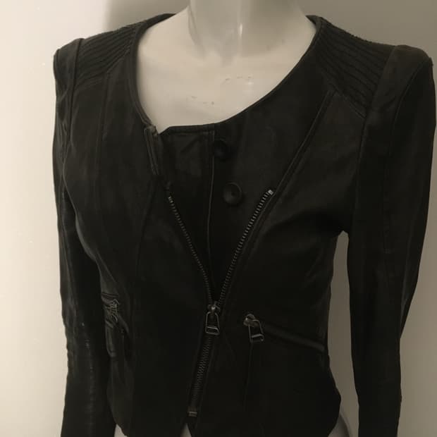 Black leather jacket