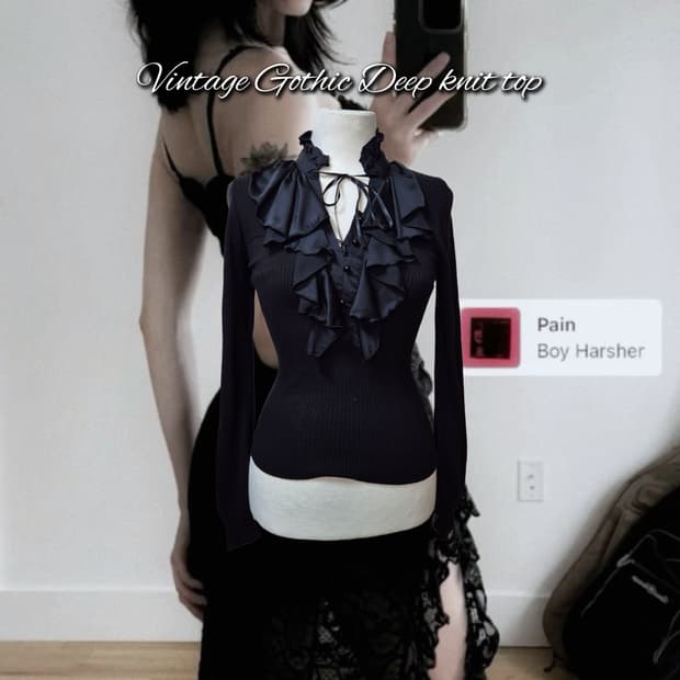 Vintage Gothic Deep knit top