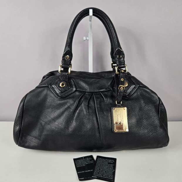 마크제이콥스 클래식 큐 그루비 라지 가죽 토트백 가방 정품 블랙 그루비백