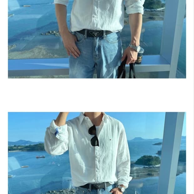 타미힐피거 셔츠 옥스포드 더플랙스