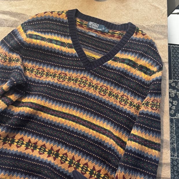 (L) 폴로 Polo 페어아일 브이넥 니트