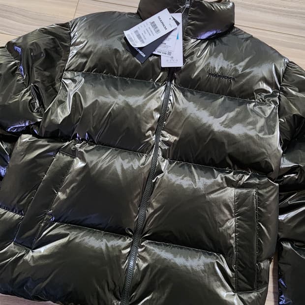 마크엠글로시덕다운패디점퍼다크카키L