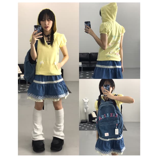 ‘Liz Lisa’ 노랑이 포켓걸 코디셋(4pc)