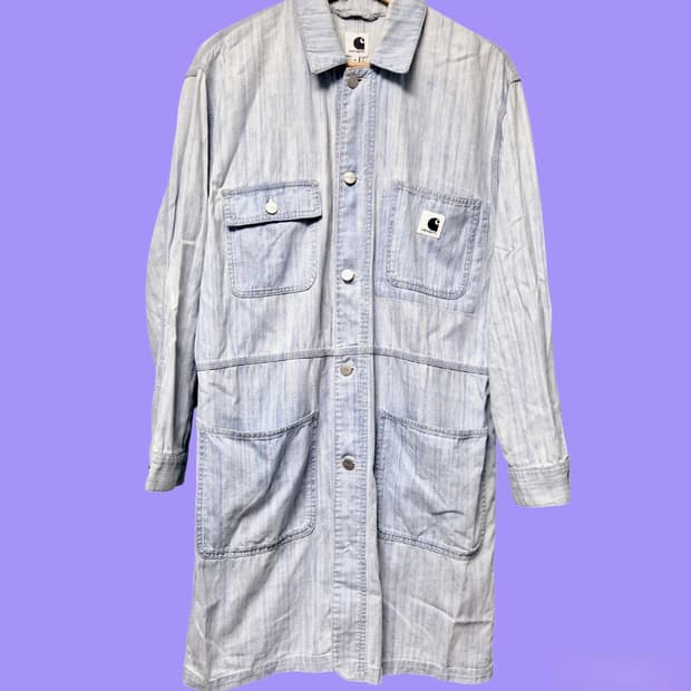 [M]칼하트 라이트 워시 데님 코트