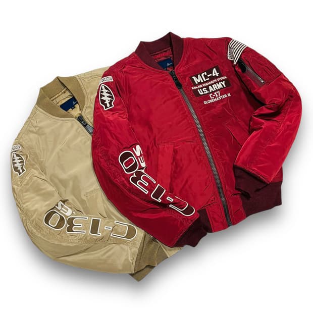 아비렉스 M.F.F ARMY MA-1 항공 점퍼 베이지/버건디