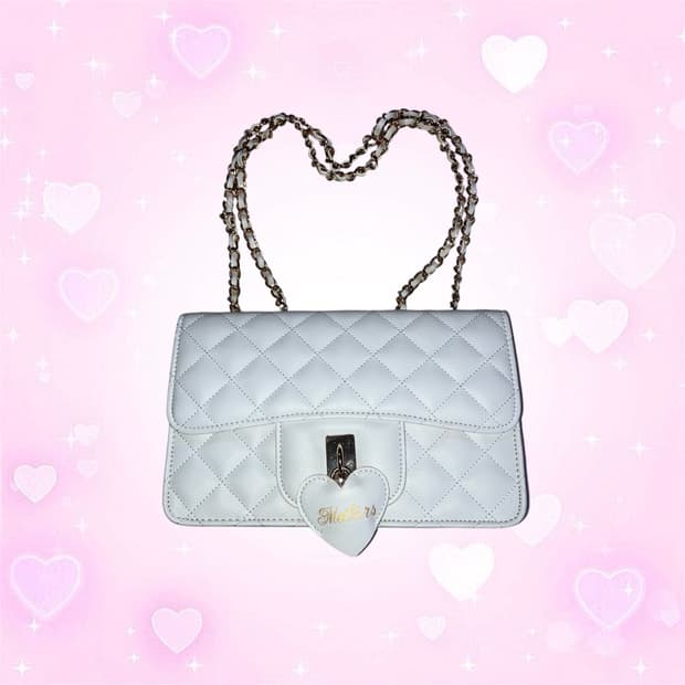 Ma*rs 마즈 고전 화이트 퀄팅 하트 로고 숄더백 갸루