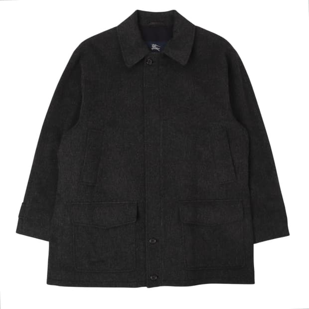 버버리 챠콜 usa메이드 싱글 울 코트