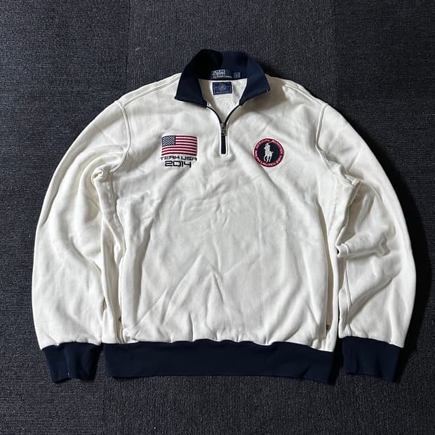 Polo 폴로 랄프로렌 성조기 2014 올림픽 팀USA 하프 반집업