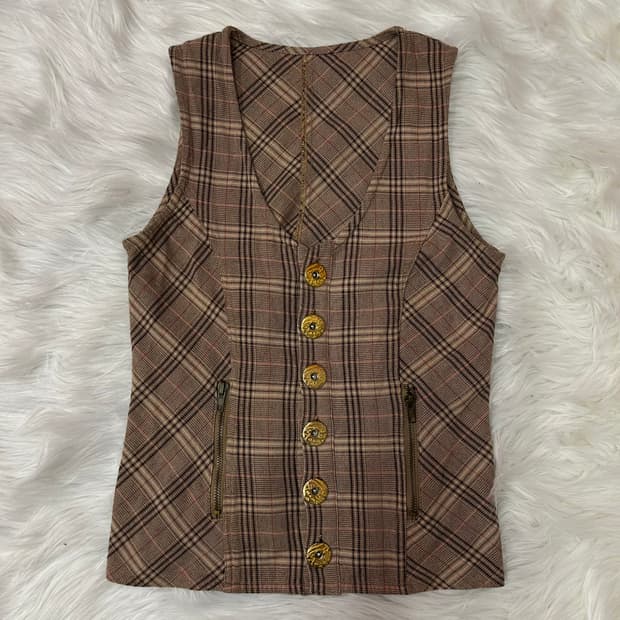 d.i.a check pattern vest 다이아 체크패턴 베스트