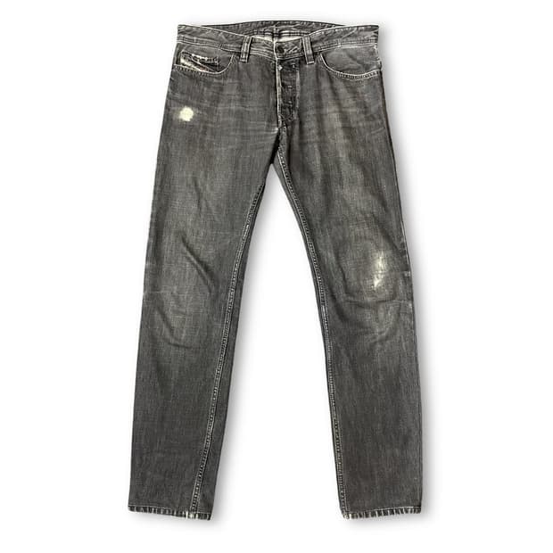 (33) 디젤 그레이 데미지 흑청 워싱 데님 팬츠