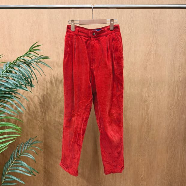 폴로 랄프로렌 코듀로이 팬츠 멀티 포켓 디테일 레드