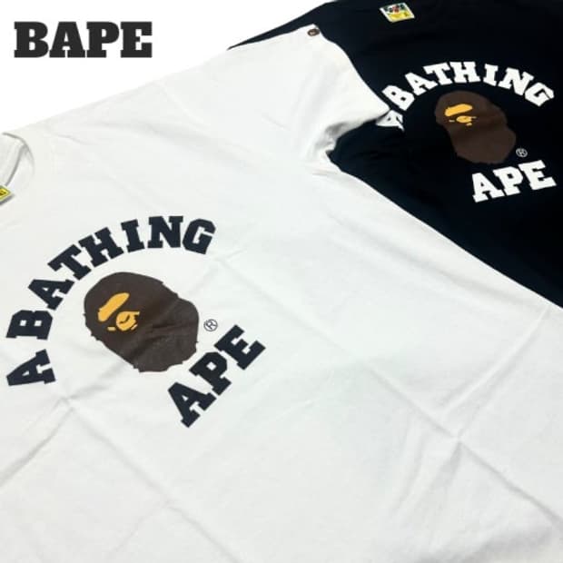 (정품/새상품)베이프 컬리지 반팔 티셔츠