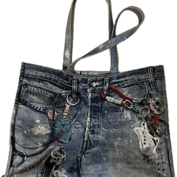 Acne studios 아크네 스튜디오 트롱프뢰유 데님 토트백