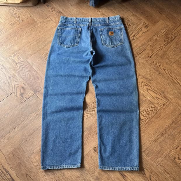 [38]칼하트 USA 미디엄블루 워싱 워크 데님 팬츠