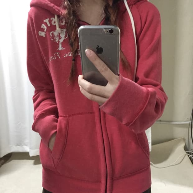 홀리스터 핫핑크 코랄 후드집업