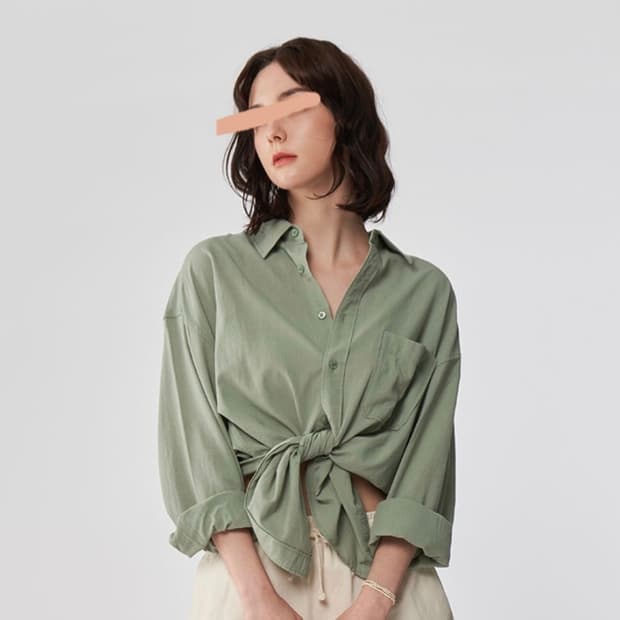 UTPD 시티보이 빅 오버핏 빅사이즈 쿨 린넨 그린 셔츠 M 95 사이즈