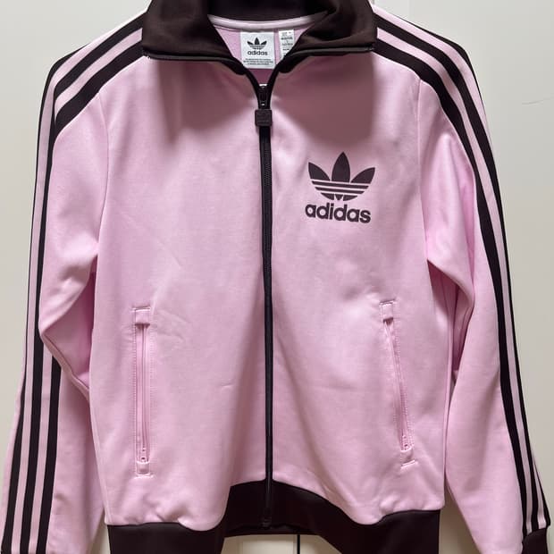 아디다스 베켄바우어 트랙탑 핑크 s사이즈 딸기초코 져지