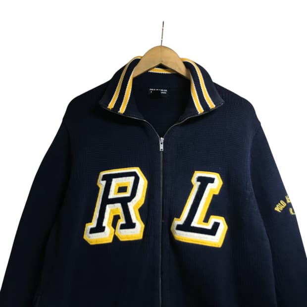폴로 랄프로렌 RL 로고 니트 풀집업