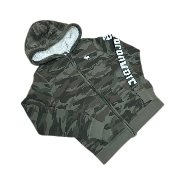 아베크롬비 카모 쉐르파 후드집업