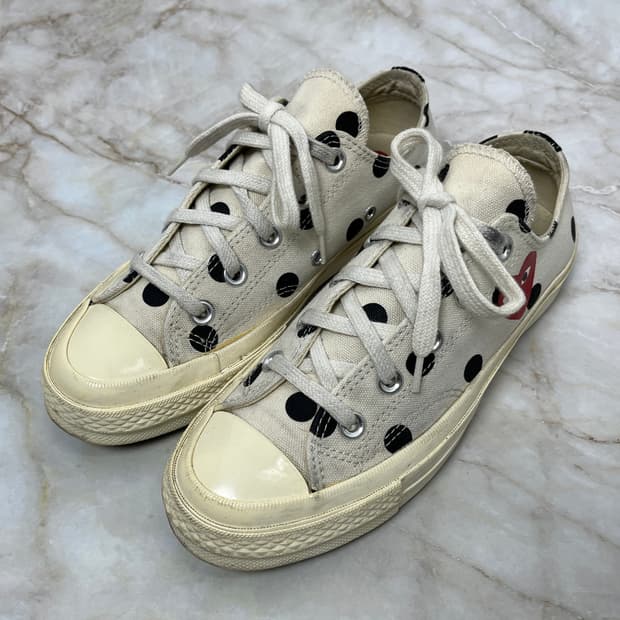 CDG 컨버스 플레이 폴카 닷 로우 230 빈티지 스니커즈