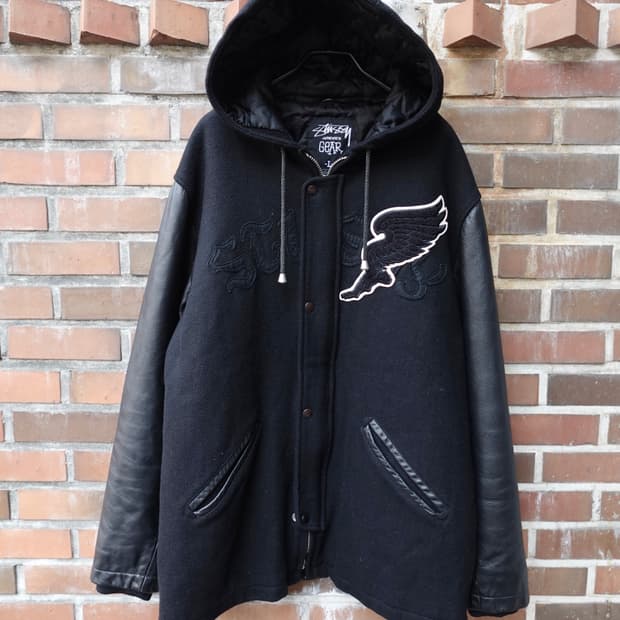 00s 스투시 어센틱 기어 후디드 바시티 (MADE IN USA)