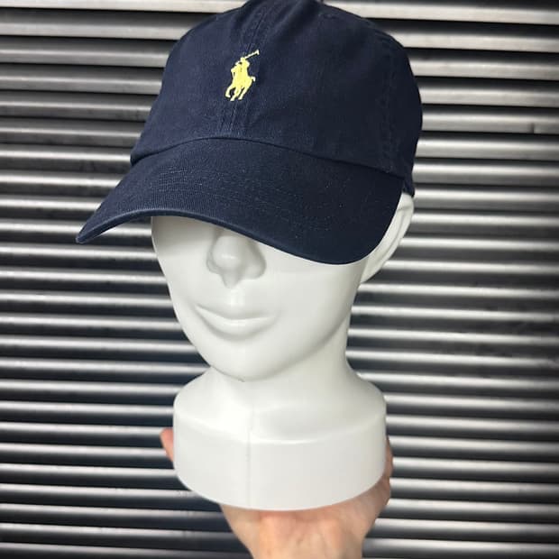 폴로 랄프로렌 네이비 남색 볼캡 모자 클래식 포니 코튼 면 야구 옐로우