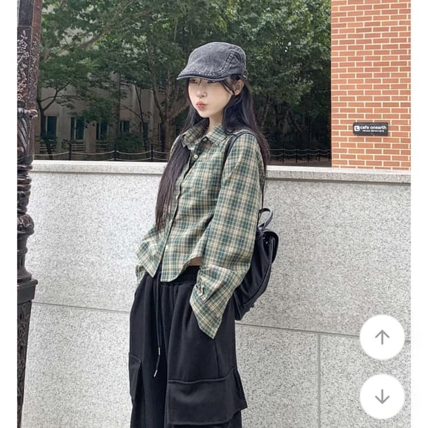 [시크블랙] 원포켓 빈티지 체크셔츠