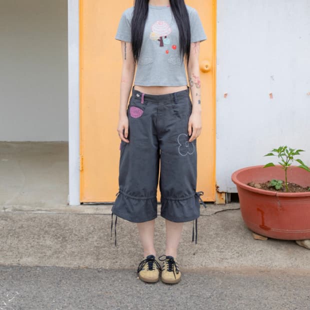 루나키후 물고기 버뮤다 팬츠 블랙