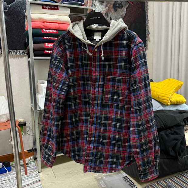 네펜데스 뉴욕 후드 체크 셔츠