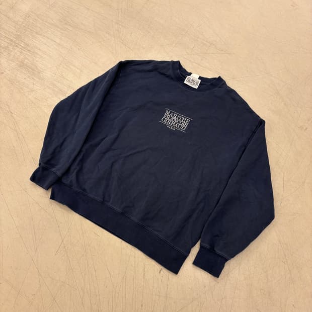 마리떼 프랑소와 저버 네이비 센터로고 맨투맨