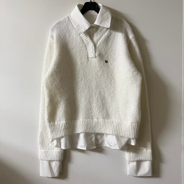 새상품 여자 셔츠 레이어드 니트