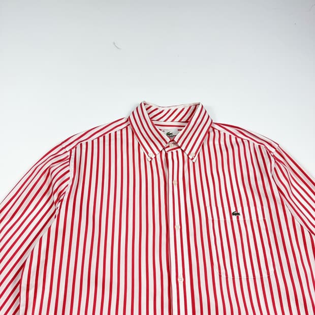 라코스테 크록 핑크 스트라이프 셔츠 (L)