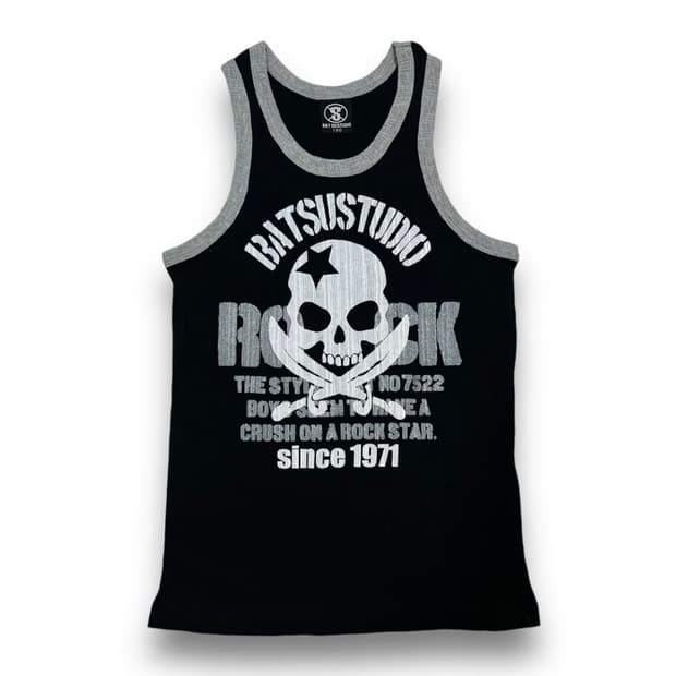 펑크 바트스튜디오 스컬 스타 페인팅 다크 슬리브리스