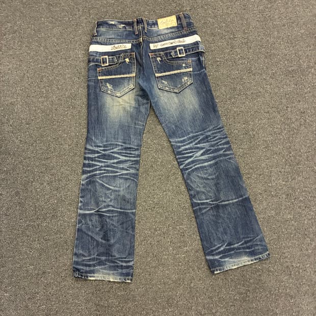 27)Lolita Jeans 빈티지 여성 데미지 부츠컷 데님팬츠