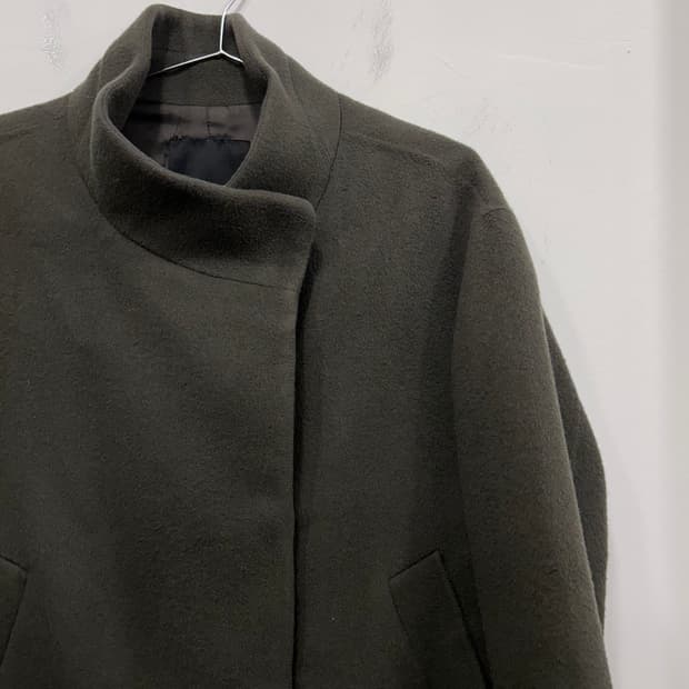 발렌시아 울 앙고라 히든스냅버튼 롱코트