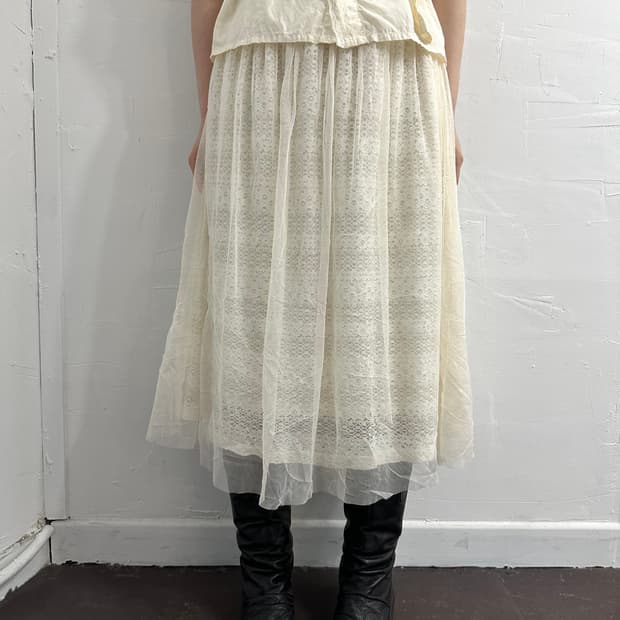 lace mesh mori skirt
