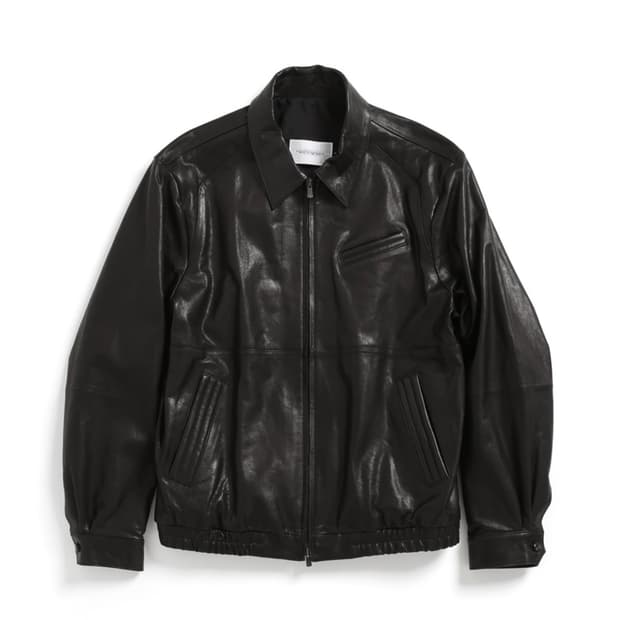 해칭룸 스티치 볼륨 레더자켓 블랙 (3)