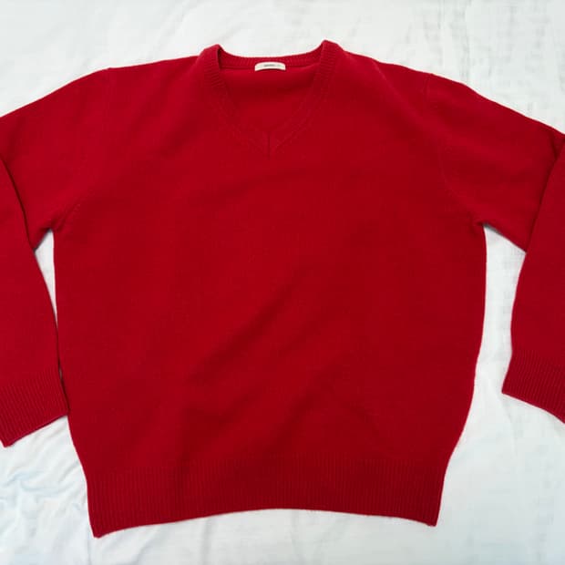 우드비 bobobon 질롱 울 브이넥 니트