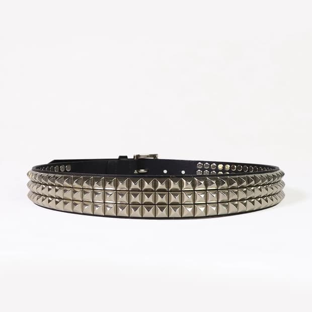 Chrome Grid Stud Belt