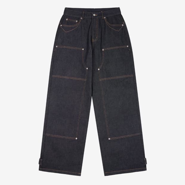 아캄 Steve Cinch Back Denim Pants (Blue)