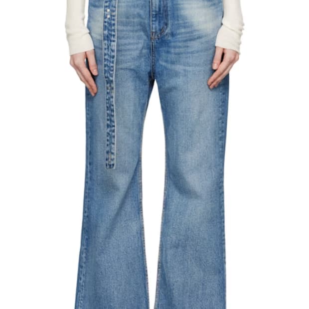 Open yy Belted Loose Bootcut 벨티드 팬츠