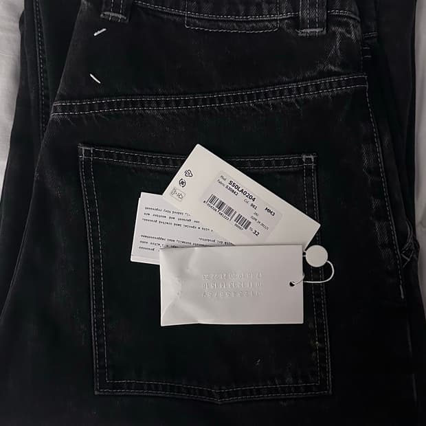 [마르지엘라] 페인팅 데님팬츠 블랙 32