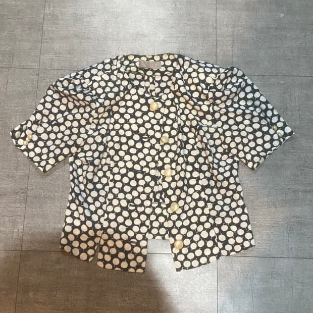 일본빈티지 DeuxTrois 오리엔탈보헤미안 동양풍 5버튼 반팔자켓