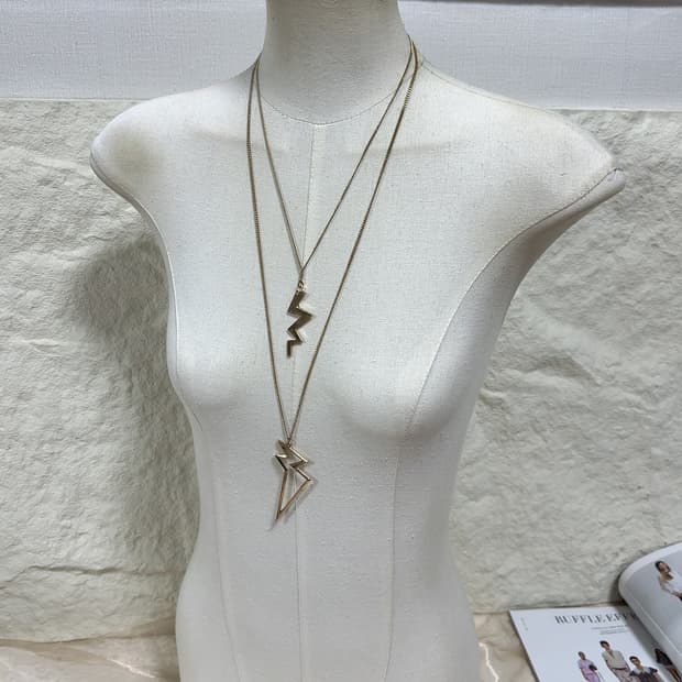 빈티지  번개 쿠바체인 목걸이p