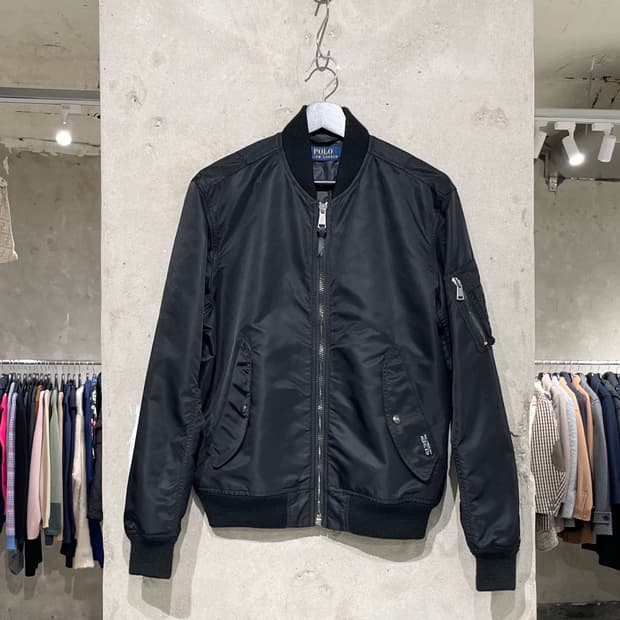 폴로 랄프로렌 블랙 ma-1 나일론 봄버 자켓