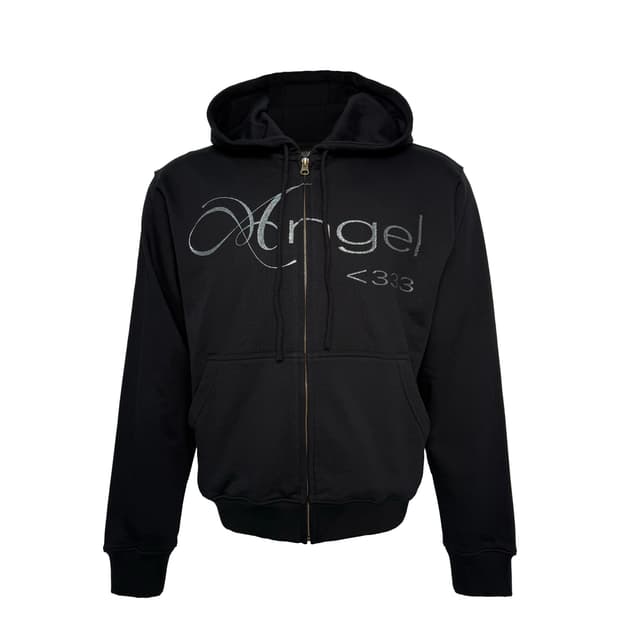 Angel 333 Black Slim Hood Zip-up