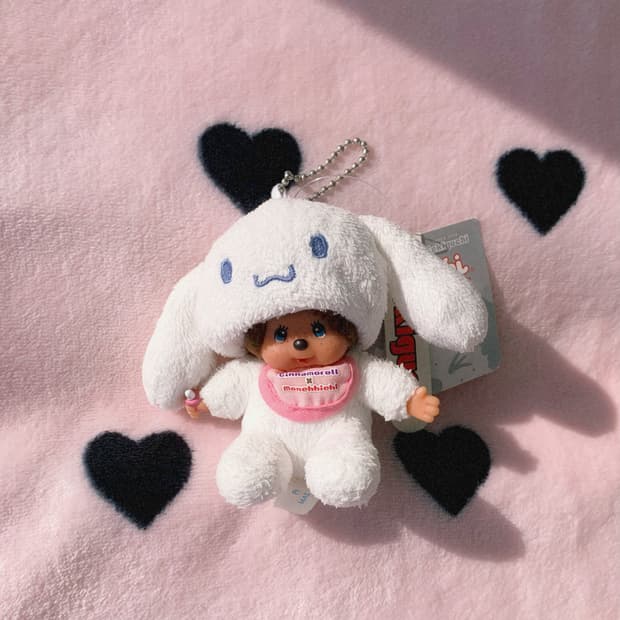 몬치치X시나모롤 콜라보 키체인